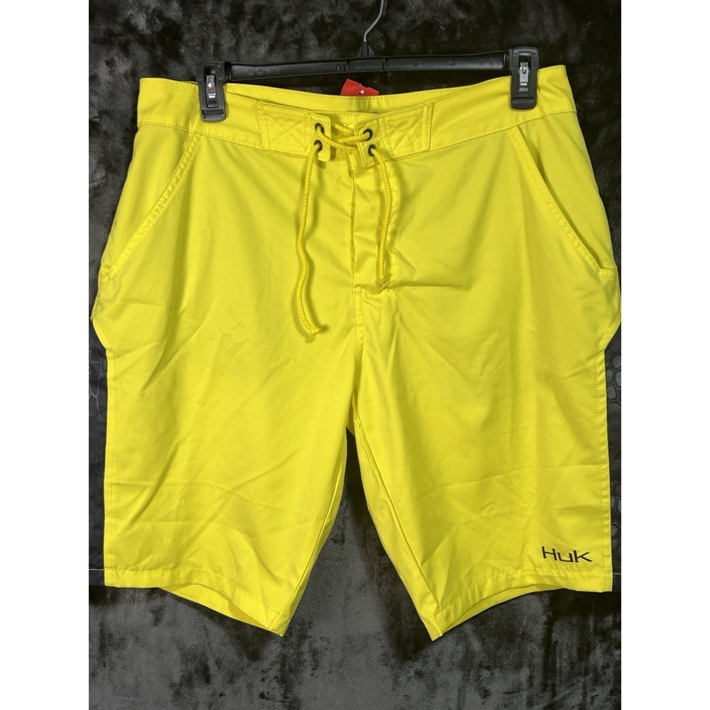 Huk Performance Fishing Shorts Men's 36 Yellow Quick Dry Outdoor